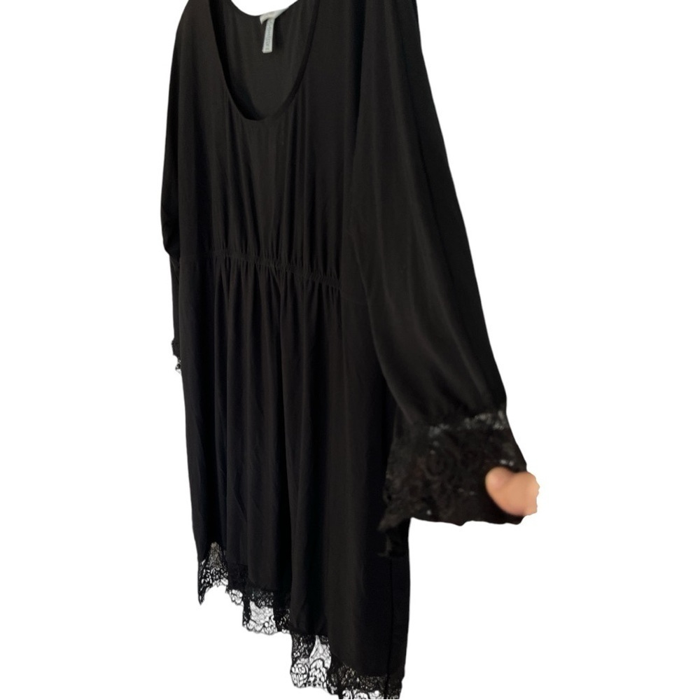 SOMA knit lace mini dress in jersey fabric. Black size XL - Picture 4 of 6
